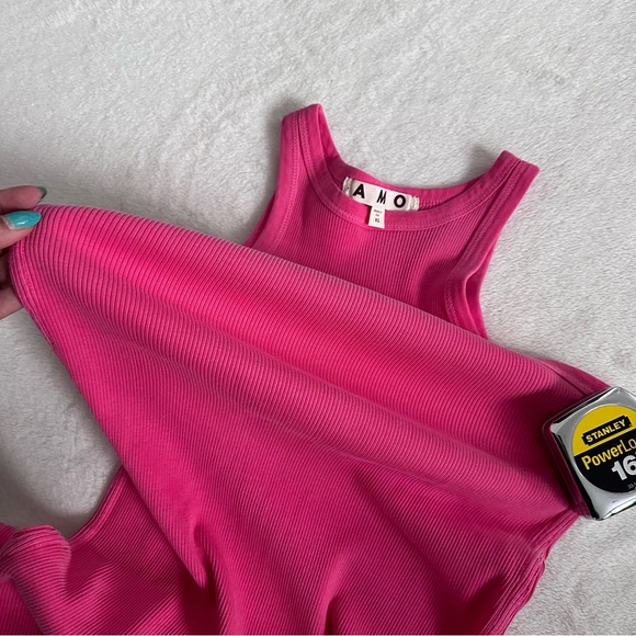 AMO Muscle Tank Ribbed Midi Dress in Pink Size XS - Picture 12 of 15